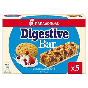 ΠΑΠΑΔΟΠΟΥΛΟΥ μπάρες δημητριακών Digestive με κόκκινα φρούτα & γάλα 5x28g