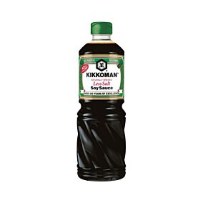 KIKKOMAN σάλτσα σόγιας Less Salt 975ml + ΔΩΡΟ πράσινο μπουκάλι ελεγχόμενης ροής