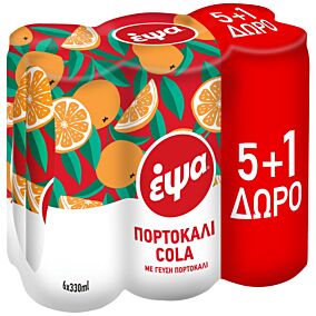 ΕΨΑ αναψυκτικό πορτοκάλι Cola 6x330ml 5+1 ΔΩΡΟ