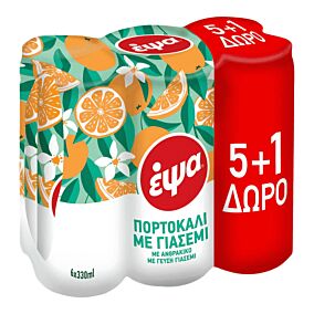 ΕΨΑ αναψυκτικό πορτοκάλι με γιασεμί 6x330ml 5+1 ΔΩΡΟ