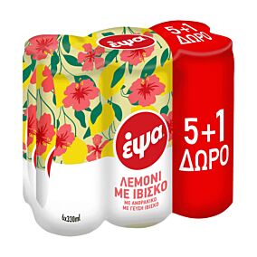 ΕΨΑ αναψυκτικό λεμονάδα ιβίσκος 6x330ml 5+1 ΔΩΡΟ