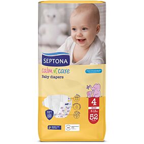 SEPTONA πάνες βρεφικές Calm N' Care Maxi 8-13kg No.4 52τεμ.