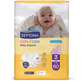 SEPTONA πάνες βρεφικές Calm N' Care Midi 4-9kg No.3 60τεμ.